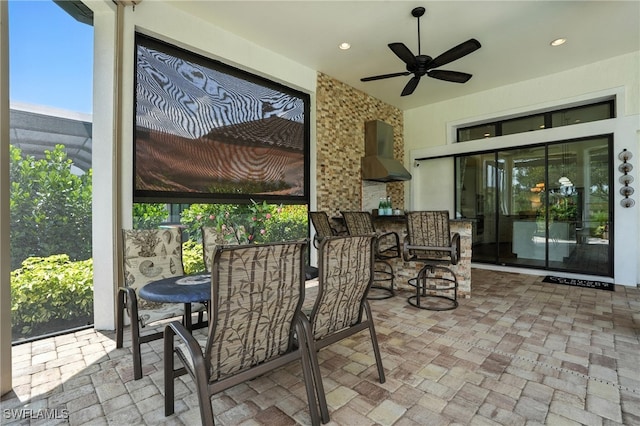 8836 Savona Ct, Naples, FL 34119 - view of patio / terrace with a ceiling fan and outdoor dining space
