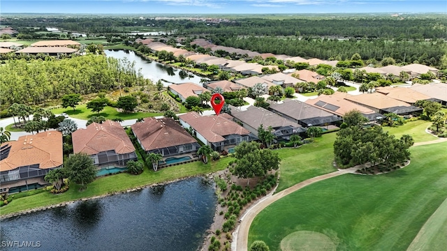 8836 Savona Ct, Naples, FL 34119 - aerial view of residential area featuring a large body of water and a golf course