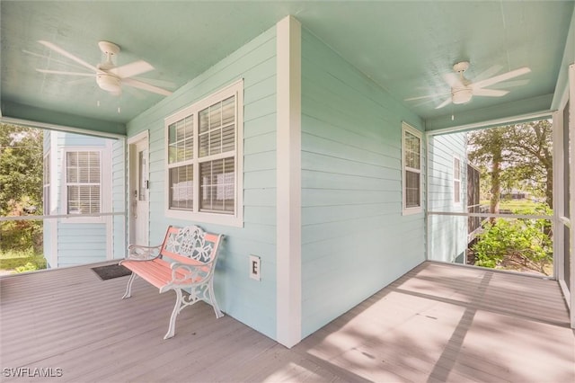 20433 Fern Cir, North Fort Myers, FL 33917 - sunroom with a ceiling fan