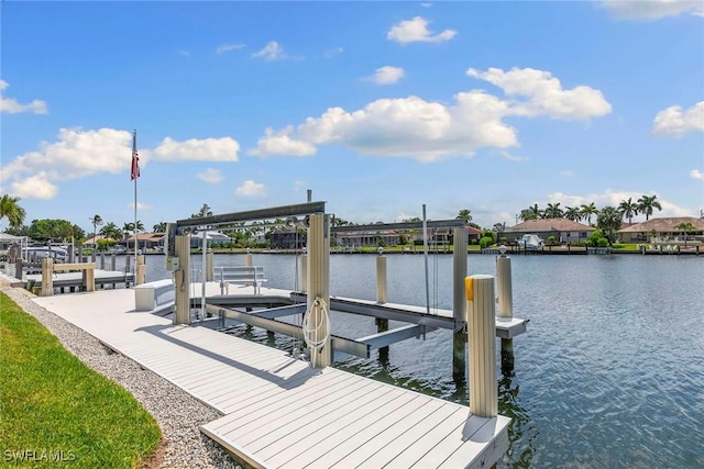 173 Gulfport Ct, Marco Island, FL 34145 - dock with boat lift and a water view