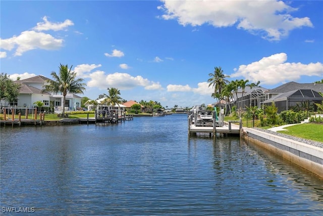 173 Gulfport Ct, Marco Island, FL 34145 - dock area with a water view and a residential view