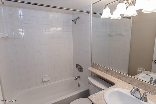 13391 Broadhurst Loop, Fort Myers, FL 33919 - full bathroom with toilet, vanity, shower / bathtub combination, and a chandelier