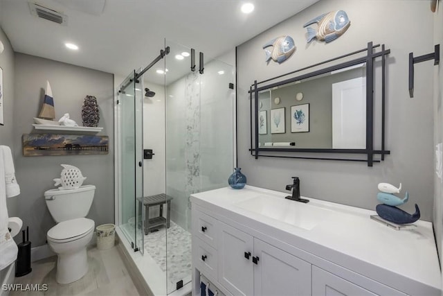 3200 Gulf Shore Blvd N Unit 403, Naples, FL 34103 - full bath with vanity, a stall shower, and recessed lighting