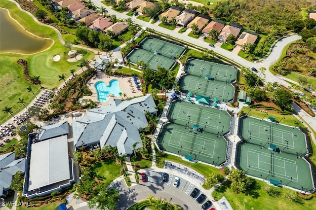 10011 Sky View Way Unit 1803, Fort Myers, FL 33913 - aerial view of property's location featuring a pool area and nearby suburban area
