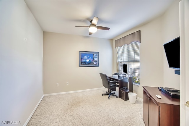 10011 Sky View Way Unit 1803, Fort Myers, FL 33913 - office featuring a ceiling fan, baseboards, and carpet floors