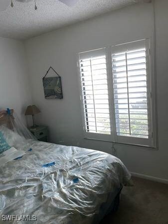 9610 Green Cypress Ln Unit 4, Fort Myers, FL 33905 - bedroom featuring a textured ceiling, multiple windows, and ceiling fan