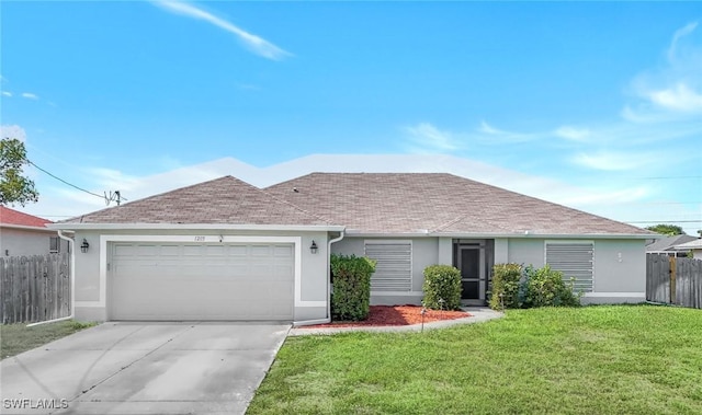 1205 SW 32nd Ter, Cape Coral, FL 33914 - ranch-style house featuring stucco siding, a shingled roof, a garage, and concrete driveway