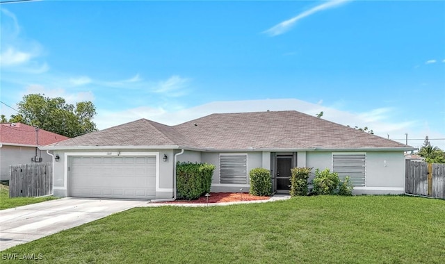 1205 SW 32nd Ter, Cape Coral, FL 33914 - ranch-style home with stucco siding, a garage, driveway, and roof with shingles