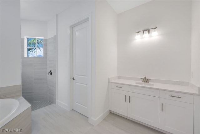 17236 Blue Sapphire Dr, Fort Myers, FL 33913 - full bathroom featuring a bath, vanity, and tiled shower
