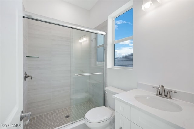 17236 Blue Sapphire Dr, Fort Myers, FL 33913 - full bath featuring toilet, a shower stall, and vanity