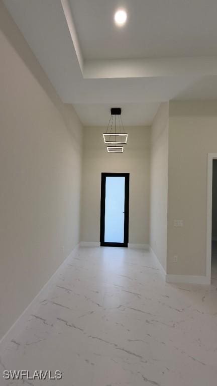 4619 7th St W, Lehigh Acres, FL 33971 - spare room with light marble finish flooring, recessed lighting, and baseboards