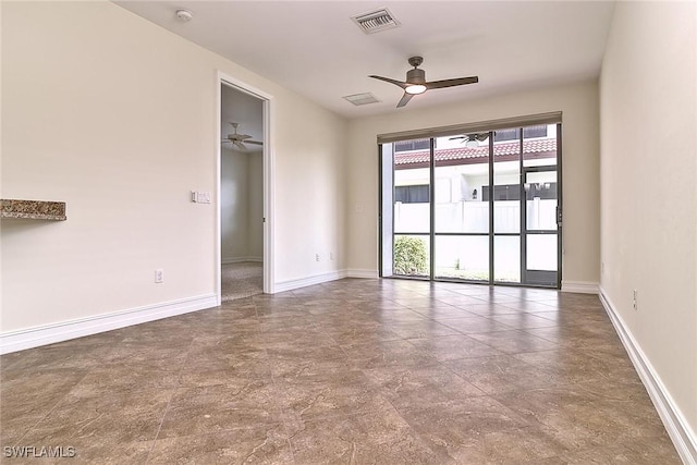 9440 Sardinia Way Unit 110, Fort Myers, FL 33908 - empty room with baseboards, ceiling fan, and a smoke detector
