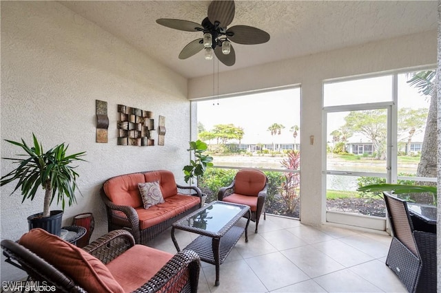 4610 Hawks Nest Dr Unit A104, Naples, FL 34114 - sunroom / solarium with a ceiling fan, plenty of natural light, and an outdoor living space