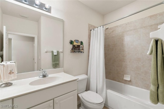 9631 Spanish Moss Way Unit 3923, Bonita Springs, FL 34135 - full bathroom with vanity, toilet, and shower / bath combination with curtain
