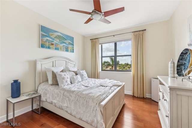 11600 Court Of Palms Unit 201, Fort Myers, FL 33908 - bedroom featuring light wood finished floors, baseboards, and a ceiling fan