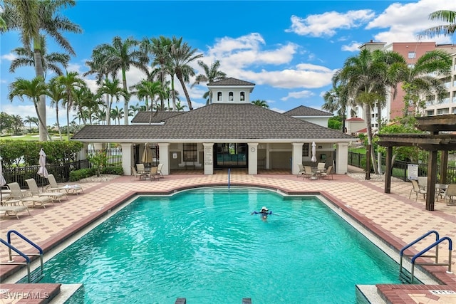 11600 Court Of Palms Unit 201, Fort Myers, FL 33908 - community pool with a patio area and a pergola