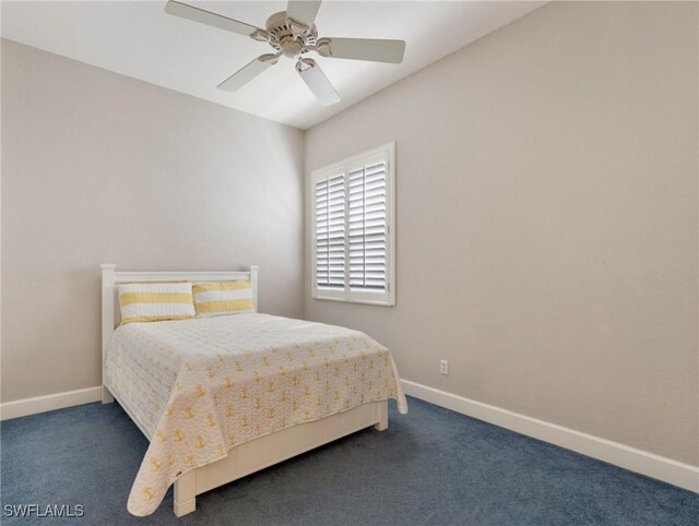 10230 Cobble Hill Rd, Bonita Springs, FL 34135 - bedroom with carpet floors, baseboards, and ceiling fan