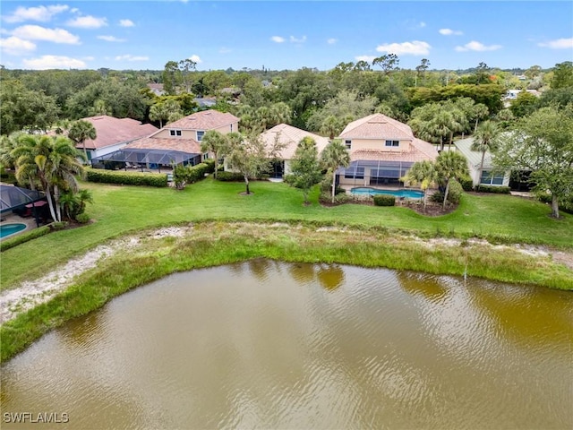 10230 Cobble Hill Rd, Bonita Springs, FL 34135 - aerial view of property and surrounding area with a large body of water and a pool