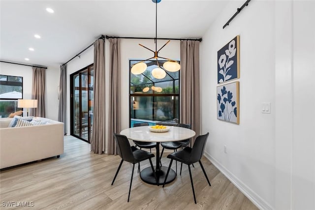 4083 Aspen Chase Dr, Naples, FL 34119 - dining space with light wood-type flooring and recessed lighting