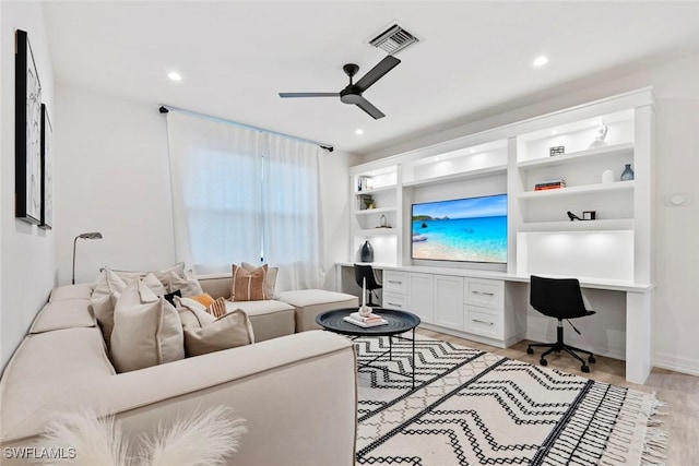 4083 Aspen Chase Dr, Naples, FL 34119 - living area with light wood-style floors, ceiling fan, and plenty of natural light