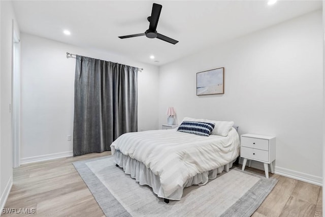 4083 Aspen Chase Dr, Naples, FL 34119 - bedroom featuring recessed lighting, light wood finished floors, baseboards, and a ceiling fan