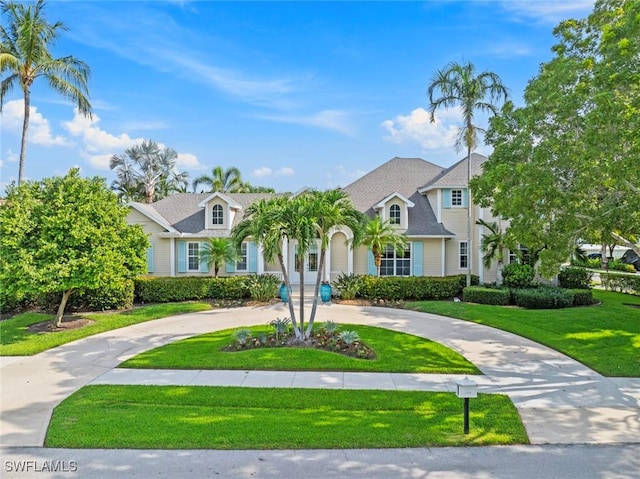 687 9th Ave S, Naples, FL 34102 - view of front facade with curved driveway and a front lawn