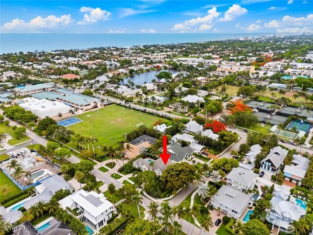 687 9th Ave S, Naples, FL 34102 - aerial view of property's location featuring nearby suburban area and a nearby body of water