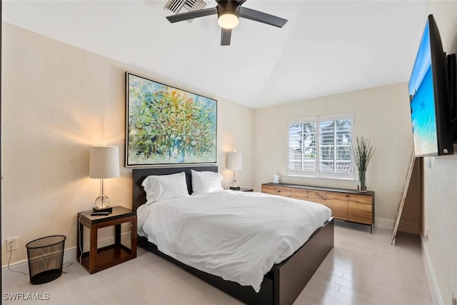 687 9th Ave S, Naples, FL 34102 - bedroom featuring lofted ceiling, baseboards, and ceiling fan