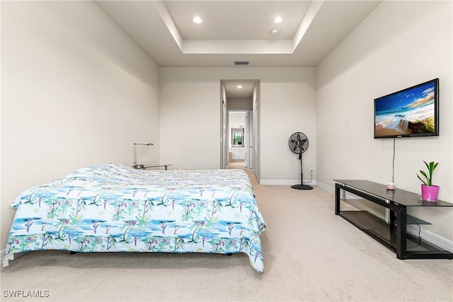 11704 Stonecreek Cir, Fort Myers, FL 33913 - carpeted bedroom with baseboards, a raised ceiling, and recessed lighting
