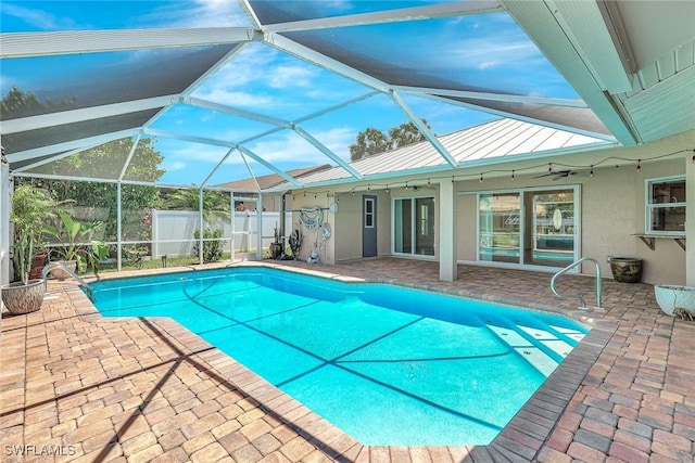 5012 SW 8th Pl, Cape Coral, FL 33914 - swimming pool with ceiling fan and a patio area