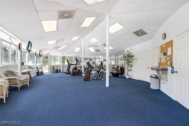 4011 Palm Tree Blvd Unit 208, Cape Coral, FL 33904 - workout area featuring ceiling fan and carpet flooring