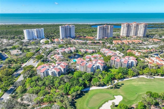 6500 Valen Way Unit A402, Naples, FL 34108 - aerial overview of property's location featuring a golf club, a large body of water, and apartment complex