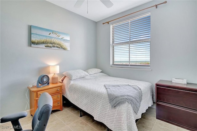3191 Matecumbe Key Rd Unit 607, Punta Gorda, FL 33955 - tiled bedroom featuring ceiling fan