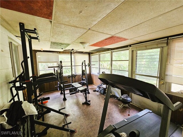 1112 Evanston St, Sebring, FL 33870 - exercise room featuring a paneled ceiling