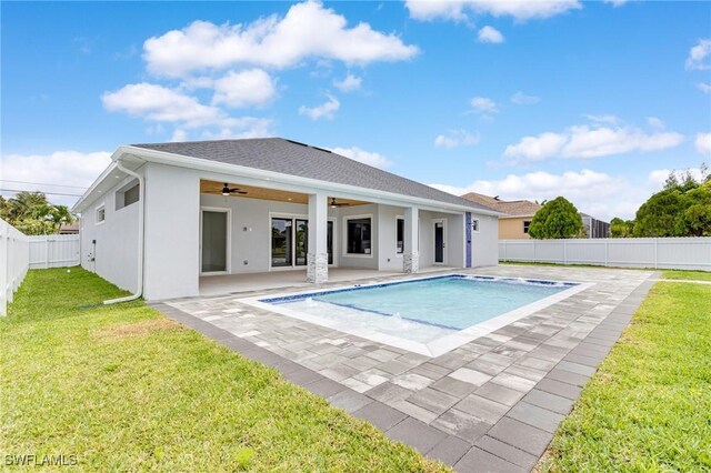 149 SE 21st St, Cape Coral, FL 33990 - rear view of property with ceiling fan, a patio area, and stucco siding