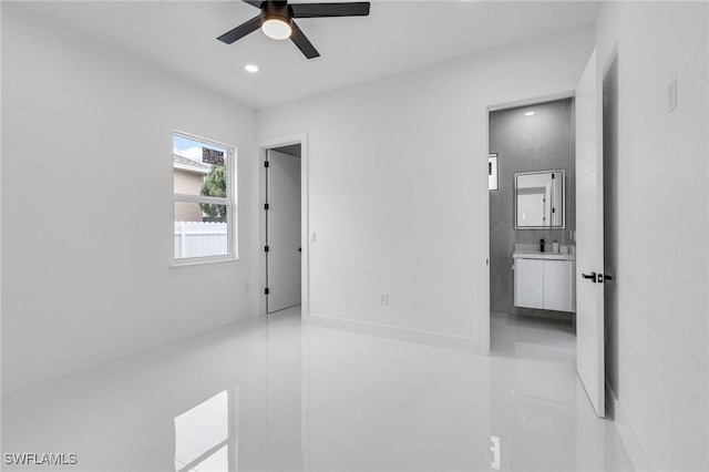 149 SE 21st St, Cape Coral, FL 33990 - unfurnished room featuring ceiling fan, recessed lighting, and a sink