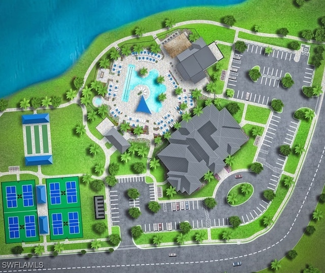 7608 Paradise Tree Dr, North Fort Myers, FL 33917 - bird's eye view of a pool