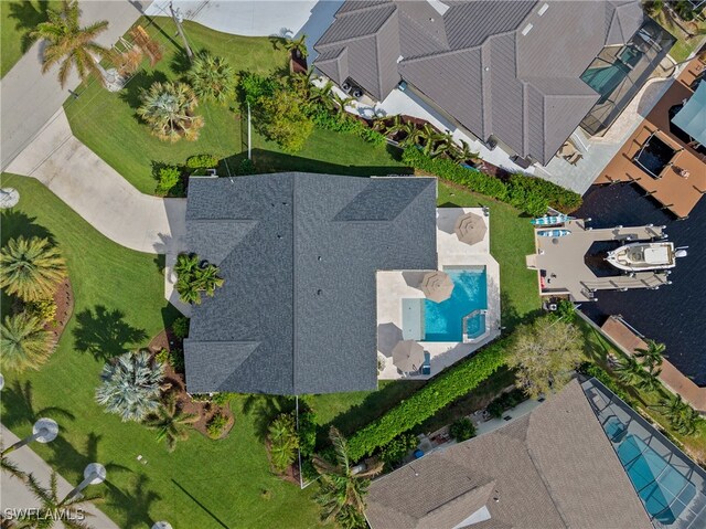 1020 SW 56th St, Cape Coral, FL 33914 - bird's eye view of a pool