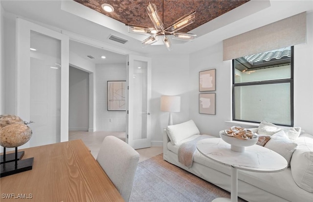 6470 Memorial Ln, Ave Maria, FL 34142 - home office with a tray ceiling and recessed lighting