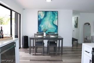 5750 N Andrews Ave, Oakland Park, FL 33309 - dining room with wood finished floors and a bar