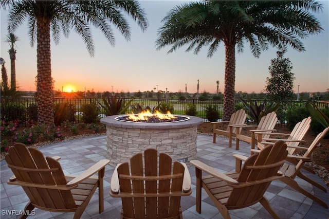6459 Memorial Ln, Ave Maria, FL 34142 - view of patio with a fire pit