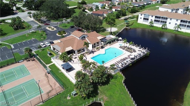 17260 Eagle Trce Unit 10, Fort Myers, FL 33908 - aerial view of property's location featuring a pool and a nearby body of water