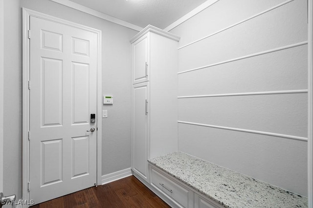 11651 Oakwood Preserve Pl, Fort Myers, FL 33913 - mudroom with dark wood finished floors and baseboards