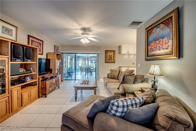 7116 Blanquilla Ct Unit 220, Fort Myers, FL 33908 - living area featuring a ceiling fan and light tile patterned floors