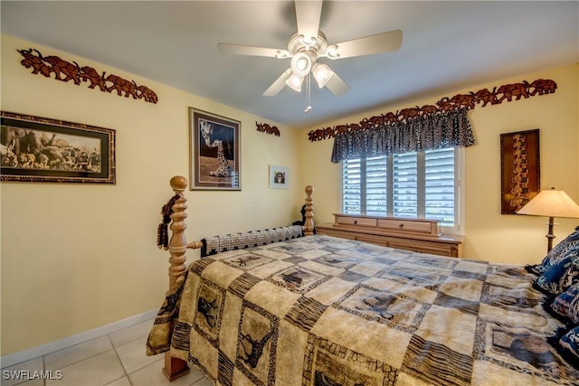 7116 Blanquilla Ct Unit 220, Fort Myers, FL 33908 - tiled bedroom with a ceiling fan and baseboards