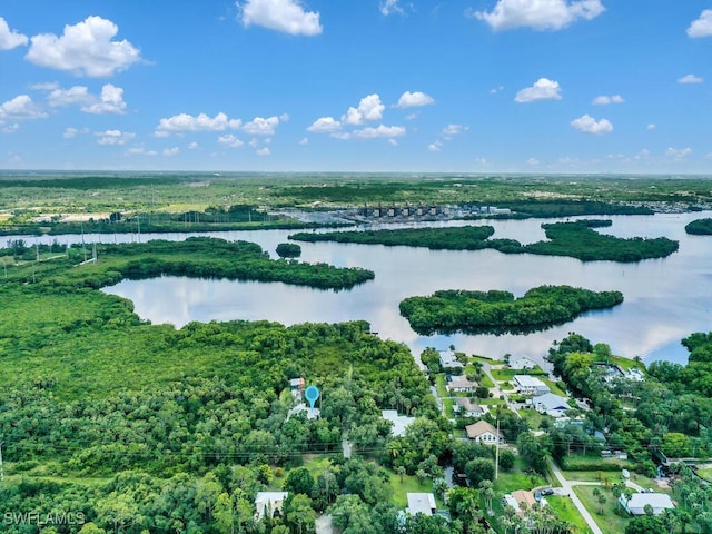 16970 Laurelin Ct, North Fort Myers, FL 33917 - aerial view of property's location featuring a nearby body of water and a forest