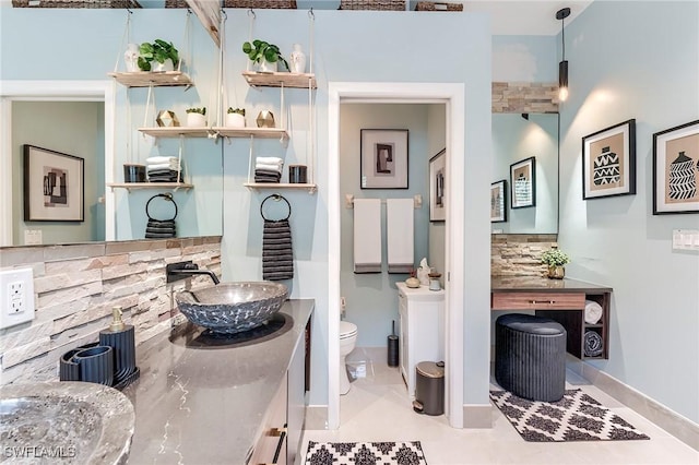 3181 Bramble Cove Ct, Fort Myers, FL 33905 - bathroom with vanity and backsplash