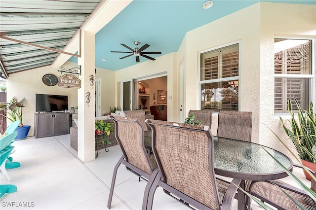 3181 Bramble Cove Ct, Fort Myers, FL 33905 - view of patio featuring outdoor dining area and ceiling fan