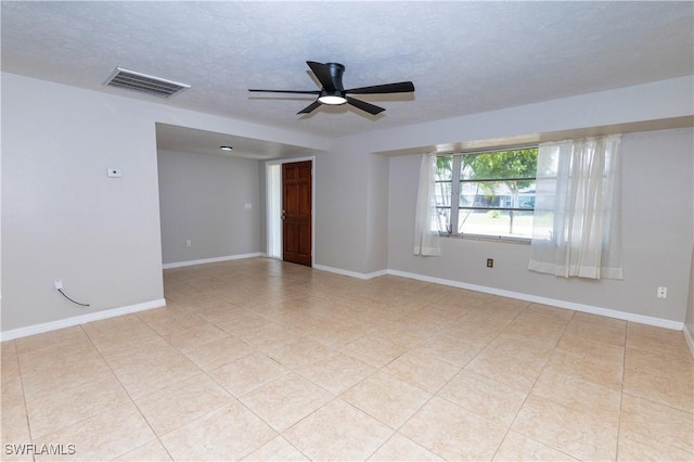 1644 N Hermitage Rd, Fort Myers, FL 33919 - spare room featuring ceiling fan, baseboards, and a textured ceiling