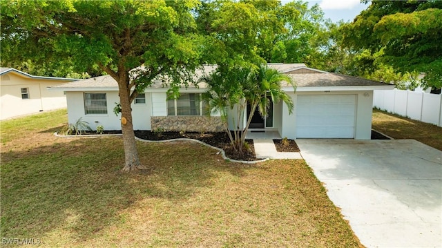 1644 N Hermitage Rd, Fort Myers, FL 33919 - ranch-style house featuring driveway, a garage, and stucco siding